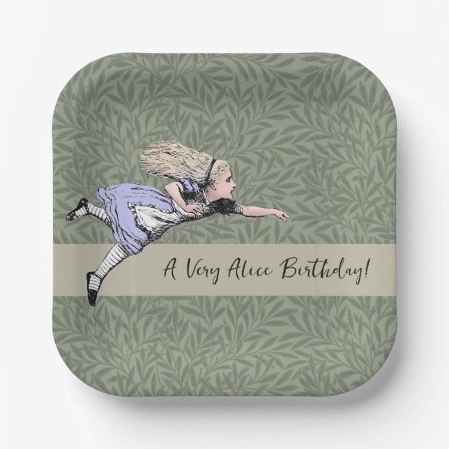 Flying Alice im Wunderland Looking Glass Pappteller (Vorderseite)