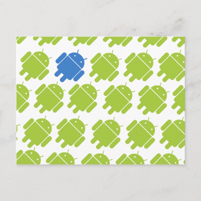 Flying Android Blue Postkarte (Vorderseite)