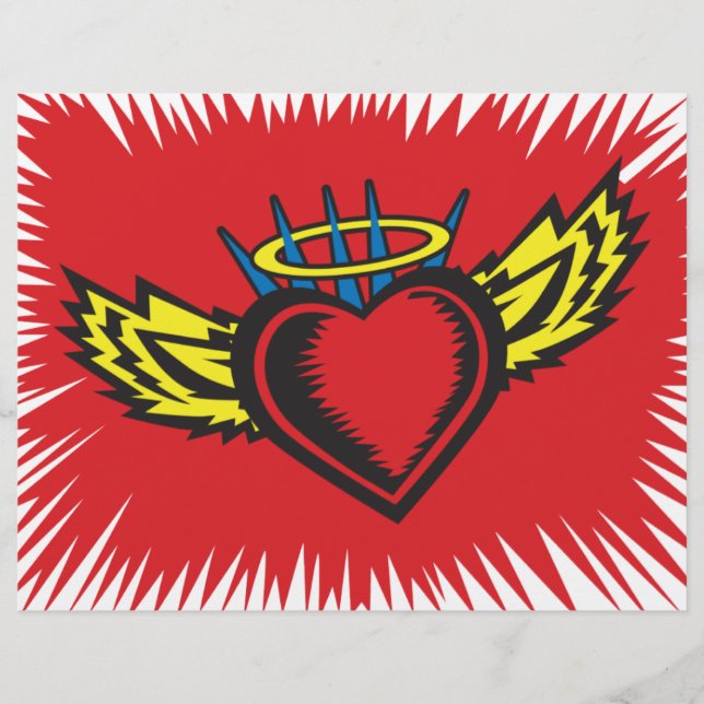 Flying Angel Heart Tattoo (Vorderseite)