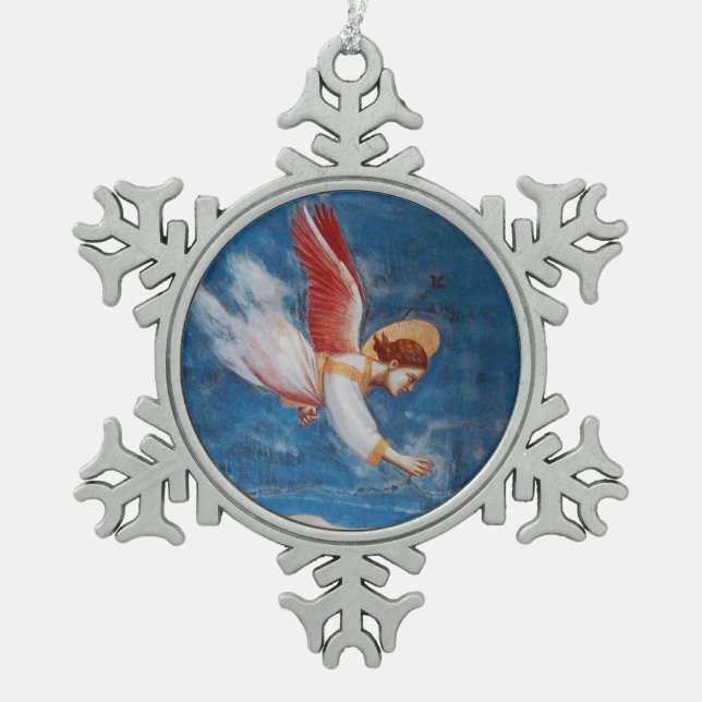 FLYING ANGEL / ST JOACHIM'S DREAM SCHNEEFLOCKEN Zinn-Ornament (Vorderseite)