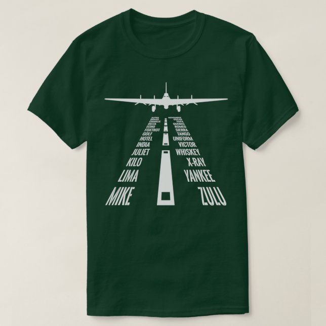 Flying B17 Flying Fortress Pilot Landing Phonetic  T-Shirt (Design vorne)