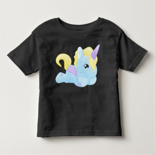 Flying Baby Blue Unicorn 2t 3t 4t 5t Girls Kleinkind T-shirt