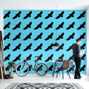 Flying Bald Adler benutzerdefinierte Farbe Blau Tapete