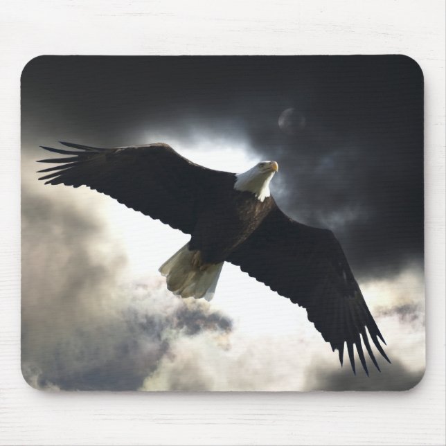 Flying Bald Eagle & Storm Clouds Foto Mousepad (Vorne)