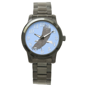 Flying Bald Eagle und Blue Sky Wildlife Wristwatch Armbanduhr