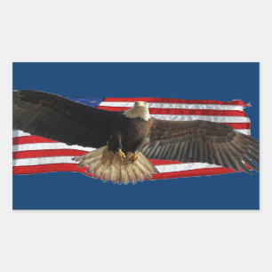 Flying Bald Eagle USA Patriotic Gift Rechteckiger Aufkleber