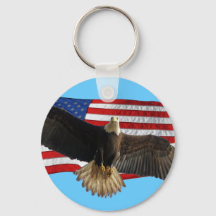 Flying Bald Eagle USA Patriotic Gift Schlüsselanhänger