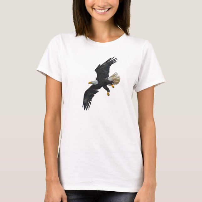 Flying Bald Eagle Wildlife Freedom Foto T-Shirt (Vorderseite)