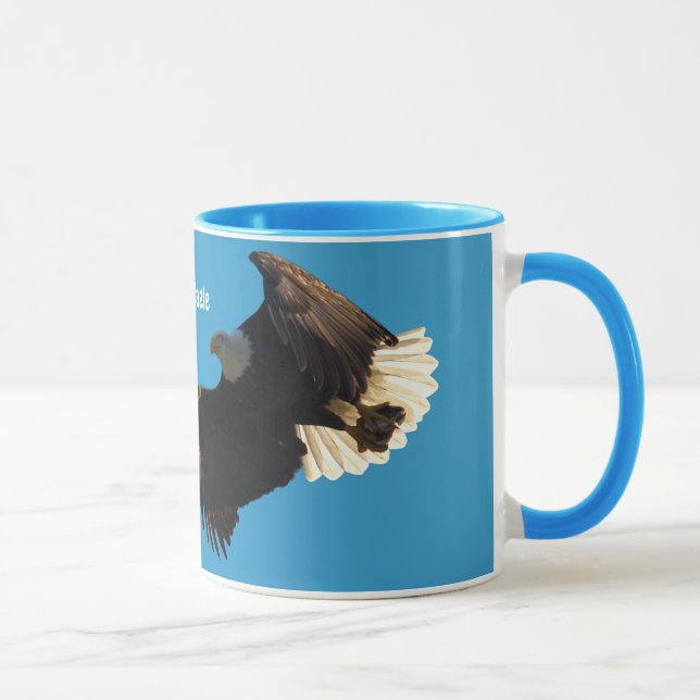 Flying Bald Eagle Wildlife Supporter Tasse (Rechts)
