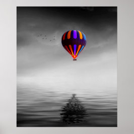 Flying Balloon Selektive Minimalistische Fotografi Poster