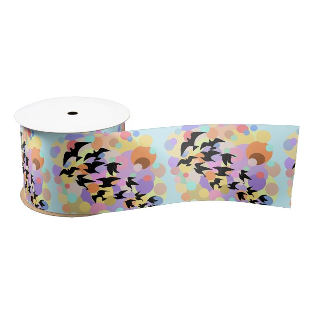 Flying Balloons and Birds Ribbon Satinband (Spule)