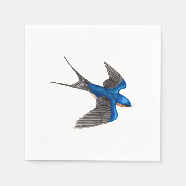 Flying Barn Swallow Bird Kunst Serviette (Vorderseite)