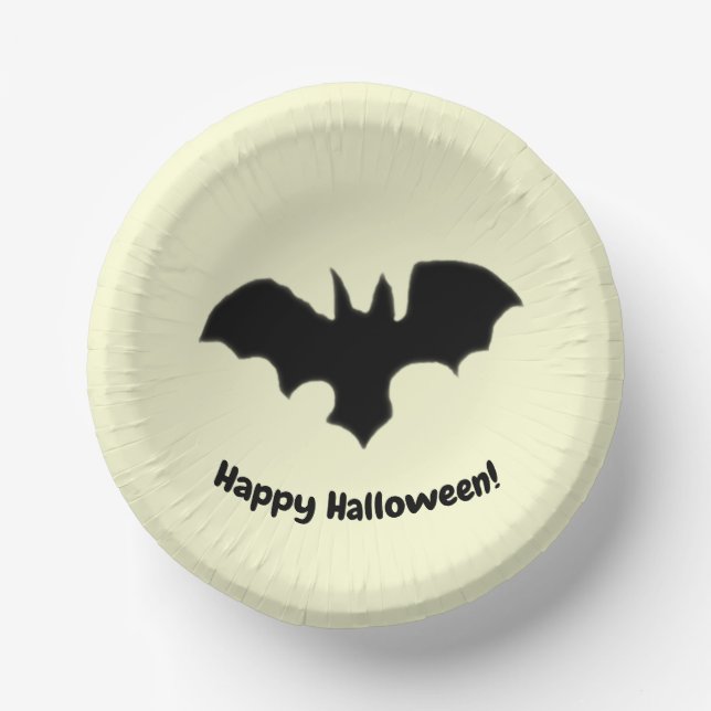 Flying Bat auf gelb Pappteller (Vorderseite)