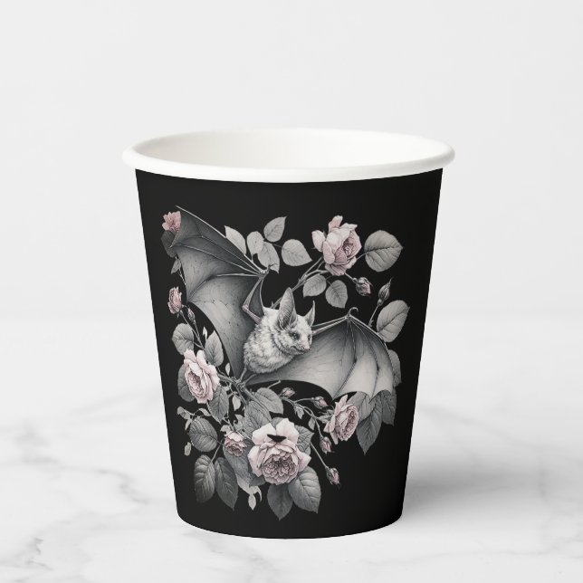 Flying Bat Halloween Pappbecher (Vorderseite)