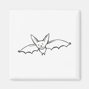 Flying Bat - lustige, originelle Tinte zeichnend S Magnet