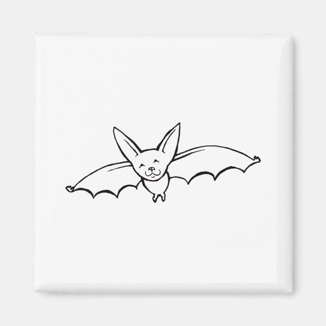 Flying Bat - lustige, originelle Tinte zeichnend S Magnet (Vorne)