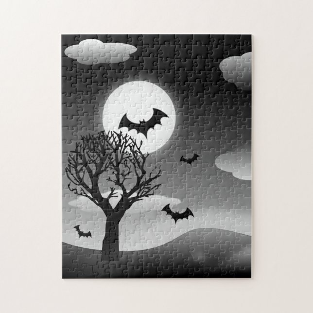 Flying Bats im Moonlit Sky Puzzle (Vertikal)