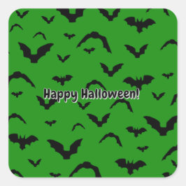 Flying Bats on Green Quadratischer Aufkleber