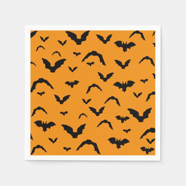 Flying bats on orange serviette (Vorderseite)