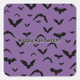 Flying Bats on Purple Quadratischer Aufkleber