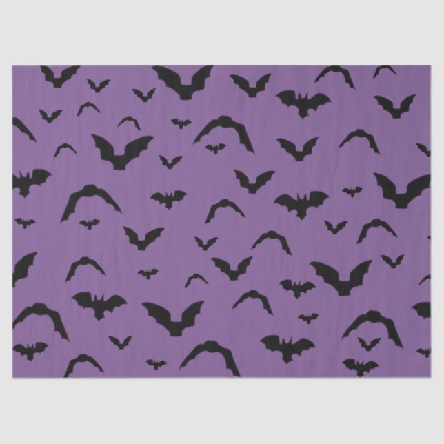 Flying Bats on Purple Tissue Paper Seidenpapier (Vorderseite)