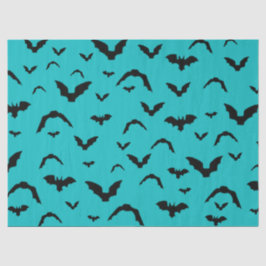 Flying Bats on Teal Tissue Paper Seidenpapier