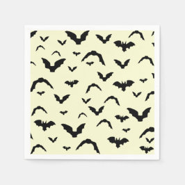 Flying bats on yellow serviette
