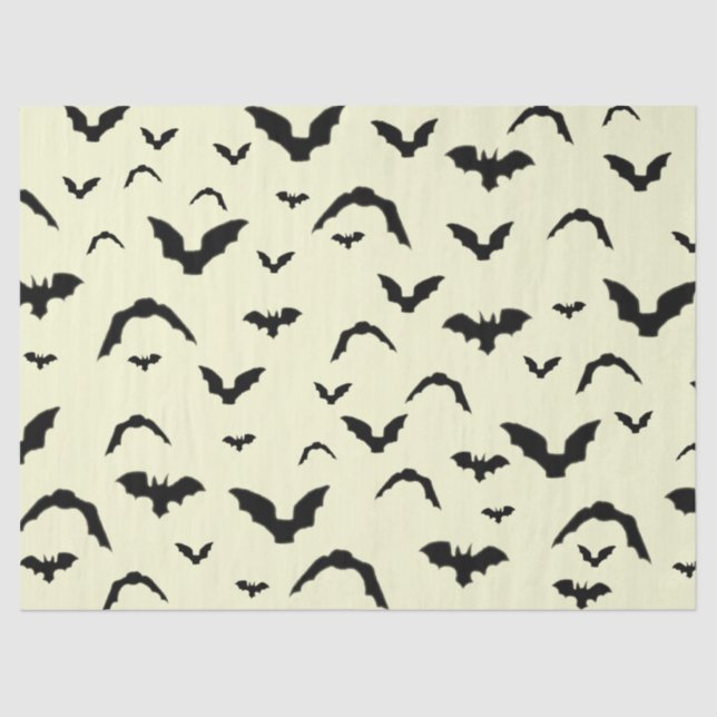 Flying Bats on Yellow Tissue Paper Seidenpapier (Vorderseite)