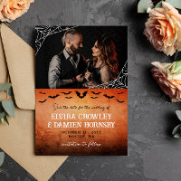 Flying Bats Spider Web Goth Foto Save the Date