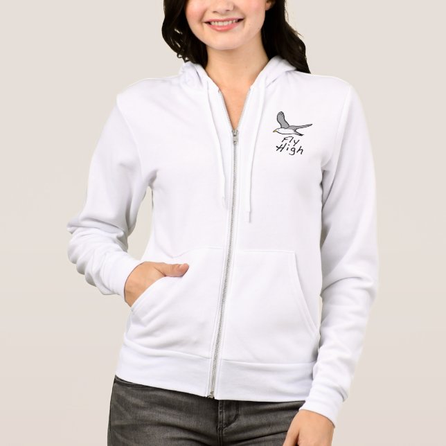 Flying Bird. Seagull in Flight Illustration Hoodie (Vorderseite)