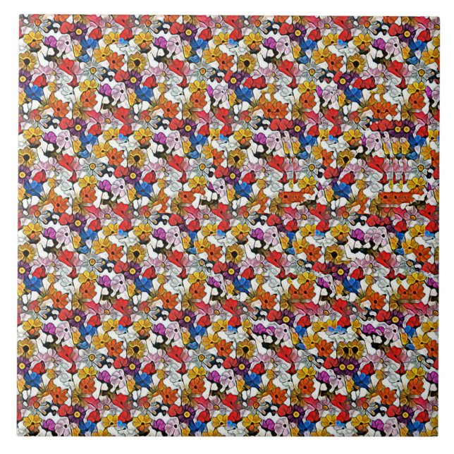 FLYING BIRD STEREOGRAM 4.25x4.25, 6x6 inches  Fliese (Vorderseite)