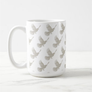 Flying Bird Tan Linen Skandinavisches Muster Kaffeetasse