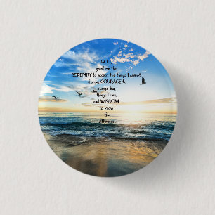 Flying Birds in Heaven Serenity Gebet Button