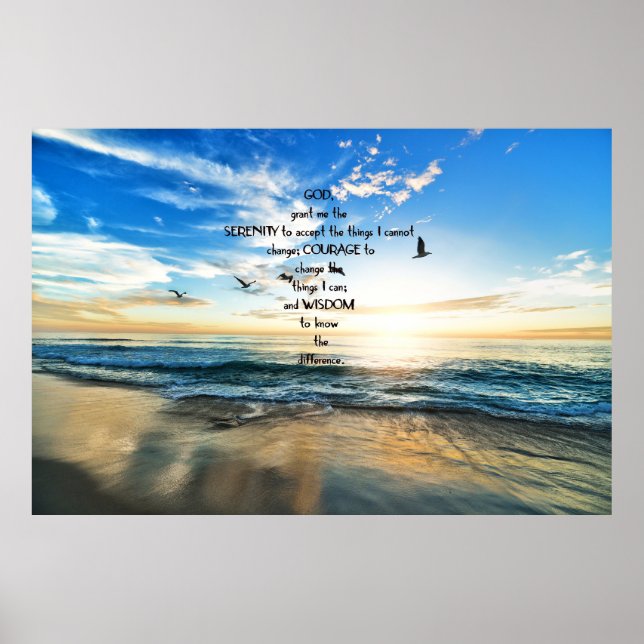 Flying Birds in Heaven Serenity Gebet Poster (Vorne)