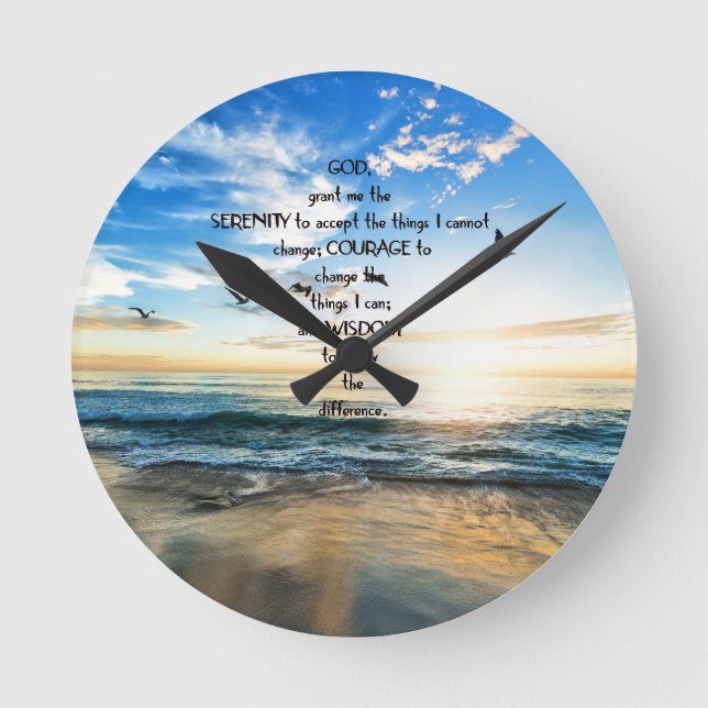 Flying Birds in Heaven Serenity Gebet Runde Wanduhr (Vorderseite)