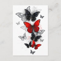 Flying Black and Red Morpho Butterfliegen