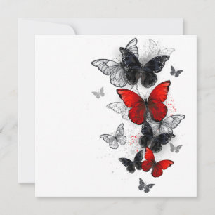 Flying Black and Red Morpho Butterfliegen Dankeskarte