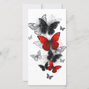 Flying Black and Red Morpho Butterfliegen Dankeskarte