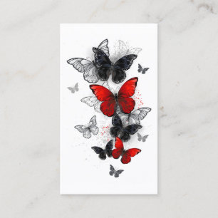 Flying Black and Red Morpho Butterfliegen Empfehlungskarte
