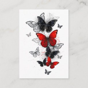 Flying Black and Red Morpho Butterfliegen Empfehlungskarte