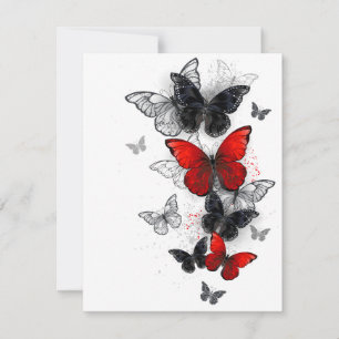 Flying Black and Red Morpho Butterfliegen Feiertagskarte