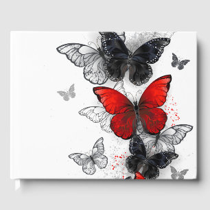 Flying Black and Red Morpho Butterfliegen Gästebuch