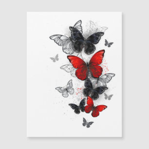 Flying Black and Red Morpho Butterfliegen Magnetkarte