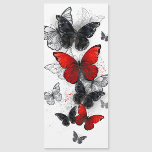 Flying Black and Red Morpho Butterfliegen Magnetkarte