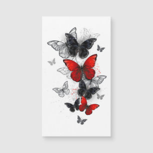 Flying Black and Red Morpho Butterfliegen Magnetkarte