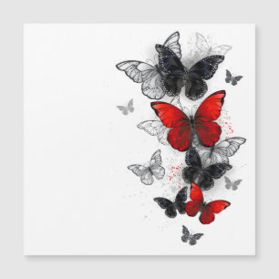 Flying Black and Red Morpho Butterfliegen Magnetkarte