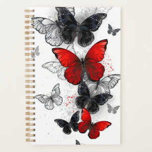 Flying Black and Red Morpho Butterfliegen Planer