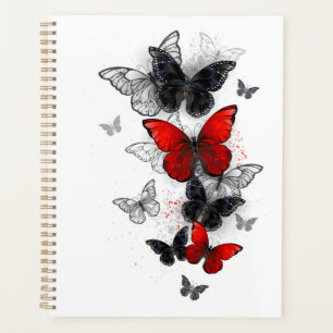 Flying Black and Red Morpho Butterfliegen Planer