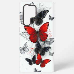 Flying Black and Red Morpho Butterfliegen Samsung Galaxy Hülle