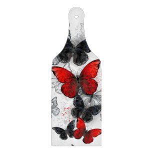 Flying Black and Red Morpho Butterfliegen Schneidebrett